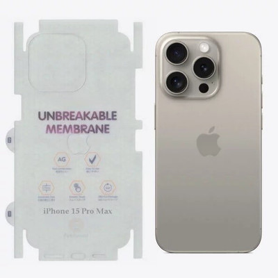 CallSmith Back Screen Guard for Apple iPhone 15 Pro Max Matte Finish Unbreakable Membrane Screen Guard With Sides Coverage( Not Tempered Glass )(Pack of 1)