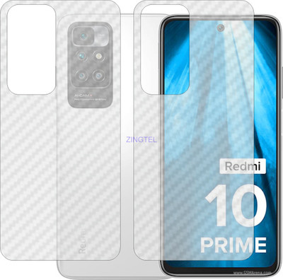 ZINGTEL Back Screen Guard for REDMI 10 PRIME 2022 (3D Carbon Fiber Finish)(Pack of 2)