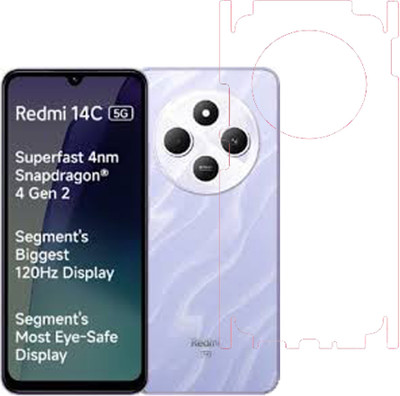 VAYUVAULT Back Screen Guard for REDMI 14C 5G,POCO C75 5G, Clear with side(Pack of 1)