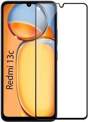 9H Edge To Edge Tempered Glass for Redmi 13C- Full Screen Coverage [Anti-Scratch] [9H Gorilla] [Free Cleaning Kit Included](Pack of 1)