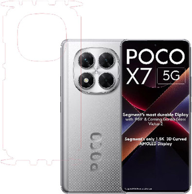 VAYUVAULT Back Screen Guard for POCO X7 5G, Clear with side(Pack of 1)