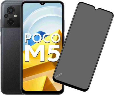 YAFILO Back Screen Guard for Poco M5 / M4 5G Edge To Edge Privacy Tempered Glass With Easy Self Installation Kit For Smartphone | Black(Pack of 1)