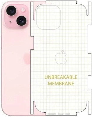 Mobi Back Screen Guard for Apple iPhone 15, Matte Transparent Unbreakable Membrane Back & Sides Protector TPU Film Screen Guard ( Not Tempered Glass )(Pack of 1)