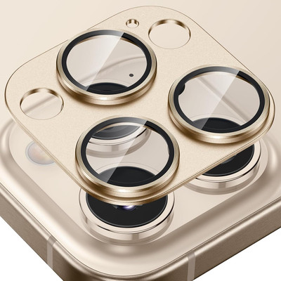 Mobilive Back Camera Lens Glass Protector for iPhone 15 Pro Max Fully Metal Edge to Edge Coverage(Pack of: 3)