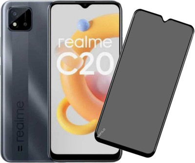 YAFILO Back Screen Guard for Realme C20 / C21Y / C25s / C25Y Edge To Edge Privacy Tempered Glass With Easy Self Installation Kit For Smartphone | Black(Pack of 1)