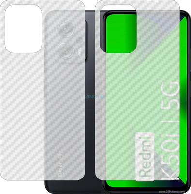 ZINGTEL Back Screen Guard for REDMI K50i 5G 22041216i (3D Carbon Fiber Finish)(Pack of 2)