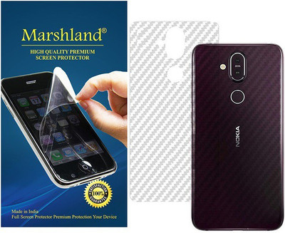 MARSHLAND Back Screen Guard for nokia 8.1, 3D Carbon Fiber Back Screen Protector Anti Scratch Transparent(Pack of 1)