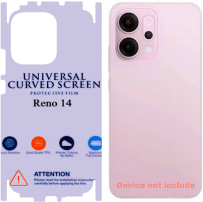 Shreejee Back Screen Guard for OPPO Reno 14 5g back MEMBRANE glossy with 360 covrege back and side full back panel protector(Pack of 1)