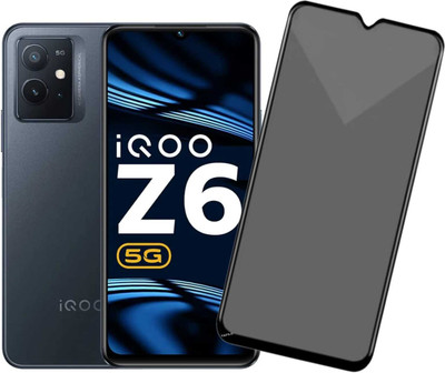 YAFILO Back Screen Guard for IQOO Z6 Lite 5G / IQOO Z6 5G Edge To Edge Privacy Tempered Glass With Easy Self Installation Kit For Smartphone | Black(Pack of 1)