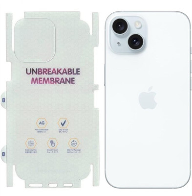 yuvu77 Back Screen Guard for Apple iPhone 15 Plus, Membrane with 360 coverage, unbreakable membrane(Pack of 1)