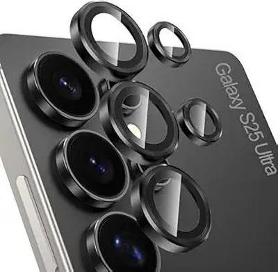 CASESHIELD Back Tempered Glass for Samsung Galaxy S22 Ultra Black Camera Ring Protector(Pack of 1)