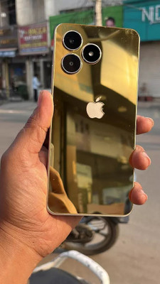Altazz Back Tempered Glass for Realme c51, GOLDEN PANEL(Pack of 1)