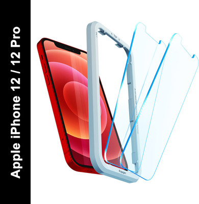 Spigen Tempered Glass Guard for Apple iPhone 12 Pro, Apple iPhone 12(Pack of 2)
