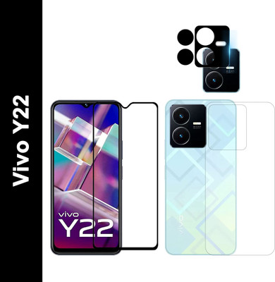 KANCHA Front and Back Tempered Glass for VIVO Y22(Pack of 3)
