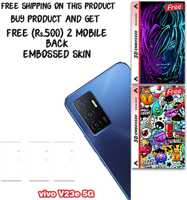 SOMTONE Camera Lens Protector for vivo V23e 5G WITH FREE 500 RUPEES 2 3D EMBOSSED SKIN FOR MOBILE BACK CS002(Pack of 3)