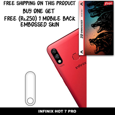 SOMTONE Camera Lens Protector for INFINIX HOT 7 PRO FREE 1 3D EMBOSSED SKIN FOR MOBILE BACK WITH CUT C1S061(Pack of 1)