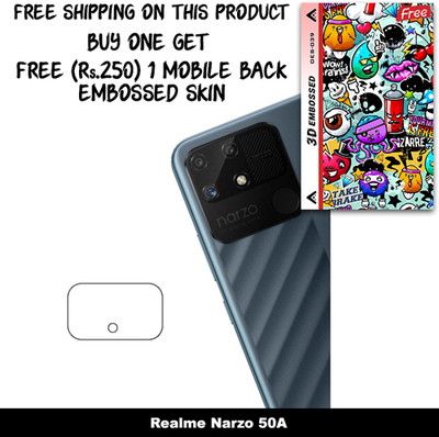 ARBAN Camera Lens Protector for Realme Narzo 50A FREE 1 3D EMBOSSED SKIN FOR MOBILE BACK WITH CUT C1S039(Pack of 1)