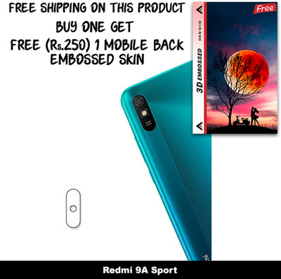 SOMTONE Camera Lens Protector for Redmi 9A Sport FREE 1 3D EMBOSSED SKIN FOR MOBILE BACK WITH CUT C1S010(Pack of 1)