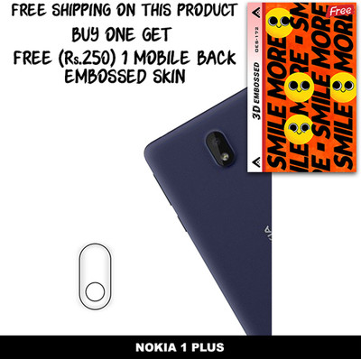 SOMTONE Camera Lens Protector for NOKIA 1 PLUS FREE 1 3D EMBOSSED SKIN FOR MOBILE BACK WITH CUT C1S172(Pack of 1)