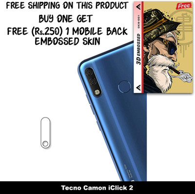 SOMTONE Camera Lens Protector for Tecno Camon iClick 2 FREE 1 3D EMBOSSED SKIN FOR MOBILE BACK C1S001(Pack of 1)