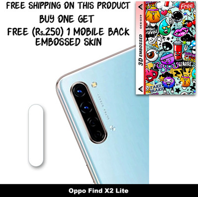 SOMTONE Camera Lens Protector for Oppo Find X2 Lite FREE 1 3D EMBOSSED SKIN FOR MOBILE BACK WITH CUT C1S039(Pack of 1)