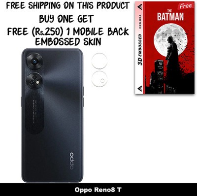 SOMTONE Camera Lens Protector for Oppo Reno8 T FREE 1 3D EMBOSSED SKIN FOR MOBILE BACK WITH CUT C1S034(Pack of 1)