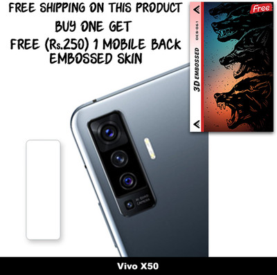 ARBAN Camera Lens Protector for Vivo X50 FREE 1 3D EMBOSSED SKIN FOR MOBILE BACK WITH CUT C1S061(Pack of 1)