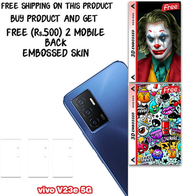 ARBAN Camera Lens Protector for vivo V23e 5G WITH FREE 500 RUPEES 2 3D EMBOSSED SKIN FOR MOBILE BACK CS026(Pack of 3)