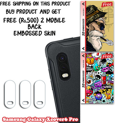 SOMTONE Camera Lens Protector for Samsung Galaxy Xcover6 Pro WITH FREE 500 RUPEES 2 3D EMBOSSED SKIN FOR MOBILE BACK CS001(Pack of 3)