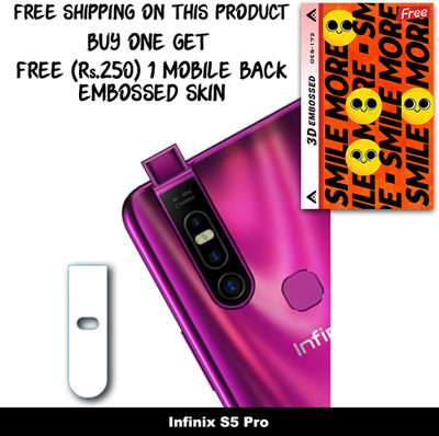SOMTONE Camera Lens Protector for Infinix S5 Pro FREE 1 3D EMBOSSED SKIN FOR MOBILE BACK WITH CUT C1S172(Pack of 1)