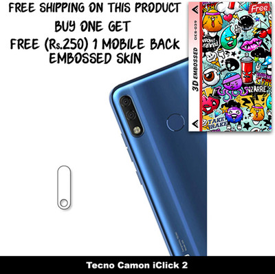 SOMTONE Camera Lens Protector for Tecno Camon iClick 2 FREE 1 3D EMBOSSED SKIN FOR MOBILE BACK WITH CUT C1S039(Pack of 1)