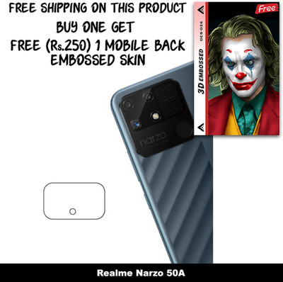 ARBAN Camera Lens Protector for Realme Narzo 50A FREE 1 3D EMBOSSED SKIN FOR MOBILE BACK WITH CUT C1S026(Pack of 1)