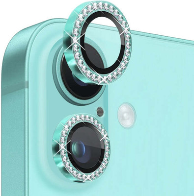 casual need Camera Lens Protector for iPhone 16 / iPhone 16 Plus, 9H Tempered Glass Camera Cover Screen Protector, HD Clear, Metal Individual Ring(Pack of 2)