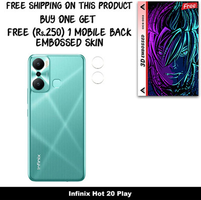 ARBAN Camera Lens Protector for Infinix Hot 20 Play FREE 1 3D EMBOSSED SKIN FOR MOBILE BACK WITH CUT C1S002(Pack of 1)
