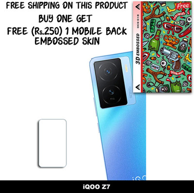 SOMTONE Camera Lens Protector for VIVO iQOO Z7 FREE 1 3D EMBOSSED SKIN FOR MOBILE BACK WITH CUT C1S018(Pack of 1)