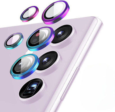 A3sprime Camera Lens Protector for Samsung Galaxy S22 Ultra 5G, |Full Coverage 9H Surface Hardness Tempered Glass with Metal Ring Guard Camera Protector|(Pack of 5)
