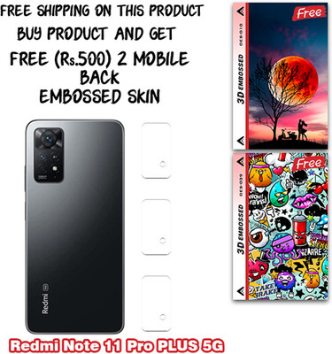 SOMTONE Camera Lens Protector for Redmi Note 11 Pro PLUS 5G WITH FREE 500 RUPEES 2 3D EMBOSSED SKIN FOR MOBILE BACK CS010(Pack of 3)