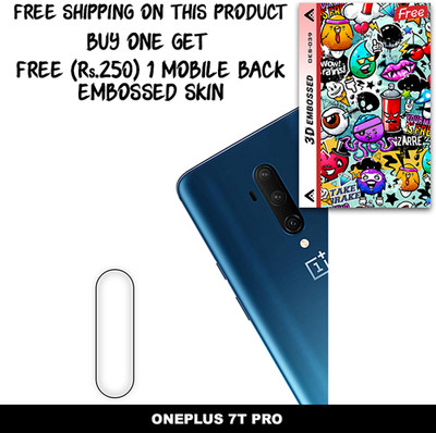 SOMTONE Camera Lens Protector for ONEPLUS 7T PRO FREE 1 3D EMBOSSED SKIN FOR MOBILE BACK WITH CUT C1S039(Pack of 1)