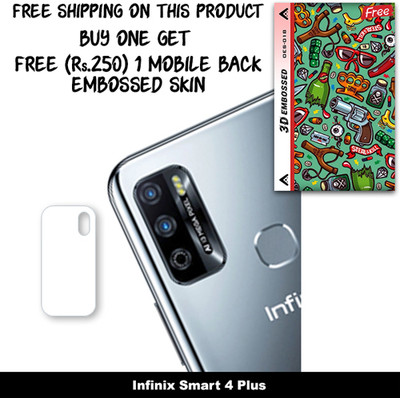 ARBAN Camera Lens Protector for Infinix Smart 4 Plus FREE 1 3D EMBOSSED SKIN FOR MOBILE BACK WITH CUT C1S018(Pack of 1)