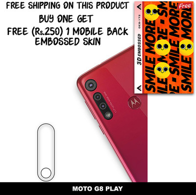 SOMTONE Camera Lens Protector for MOTO G8 PLAY FREE 1 3D EMBOSSED SKIN FOR MOBILE BACK WITH CUT C1S172(Pack of 1)