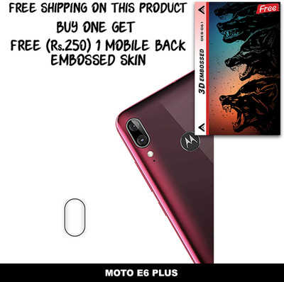 ARBAN Camera Lens Protector for MOTO E6 PLUS FREE 1 3D EMBOSSED SKIN FOR MOBILE BACK WITH CUT C1S061(Pack of 1)
