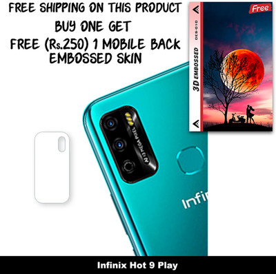 SOMTONE Camera Lens Protector for Infinix Hot 9 Play FREE 1 3D EMBOSSED SKIN FOR MOBILE BACK WITH CUT C1S010(Pack of 1)