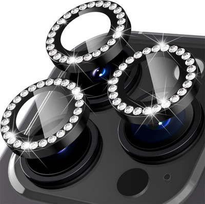 Maxboost Back Camera Lens Glass Protector for iPhone 12 Pro Max Full Coverage Metal Camera Lens Ring Protector (Black)(Pack of: 1)