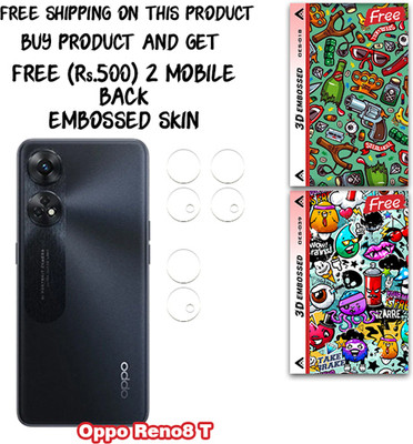 ARBAN Camera Lens Protector for Oppo Reno8 T WITH FREE 500 RUPEES 2 3D EMBOSSED SKIN FOR MOBILE BACK CS018(Pack of 3)