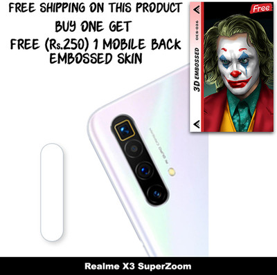 ARBAN Camera Lens Protector for Realme X3 SuperZoom FREE 1 3D EMBOSSED SKIN FOR MOBILE BACK WITH CUT C1S026(Pack of 1)