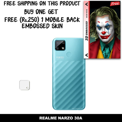 SOMTONE Camera Lens Protector for REALME NARZO 30A FREE 1 3D EMBOSSED SKIN FOR MOBILE BACK WITH CUT C1S026(Pack of 1)