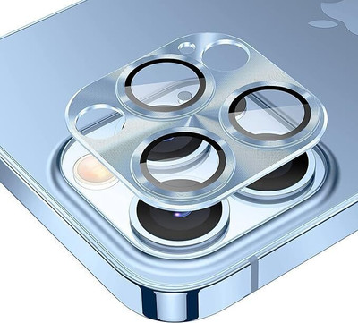 casual need Camera Lens Protector for iPhone 13 Pro/iPhone 13 Pro Max [Strong Adsorption] [Drop Protection] Metal Ring Tempered Glass Rear Camera Screen Cover - Blue(Pack of 1)