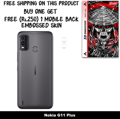 SOMTONE Camera Lens Protector for Nokia G11 Plus FREE 1 3D EMBOSSED SKIN FOR MOBILE BACK WITH CUT C1S124(Pack of 1)
