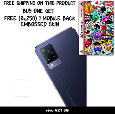 ARBAN Camera Lens Protector for vivo V21 5G FREE 1 3D EMBOSSED SKIN FOR MOBILE BACK WITH CUT C1S039(Pack of 1)