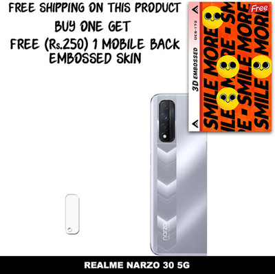 SOMTONE Camera Lens Protector for REALME NARZO 30 5G FREE 1 3D EMBOSSED SKIN FOR MOBILE BACK WITH CUT C1S172(Pack of 1)